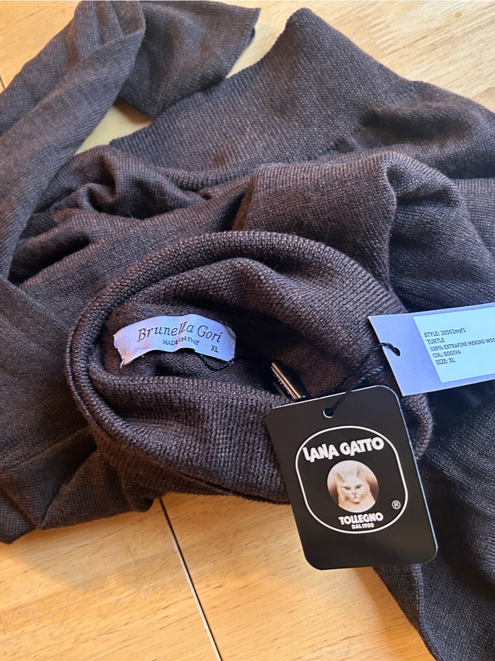 Italian Merino Wool Turtleneck Sweater - Picture 10 of 11